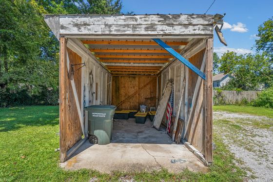 Detached garage at the back of the lot