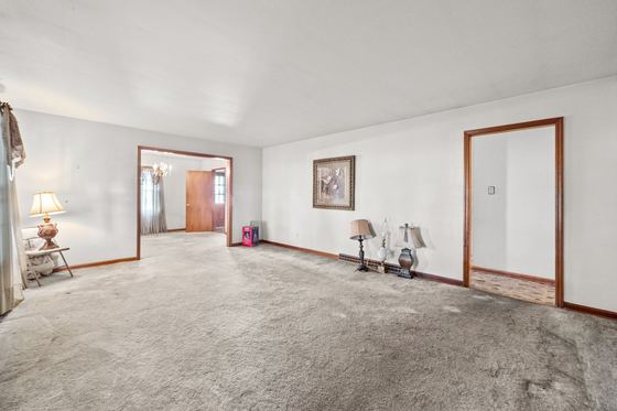 Living room, with the dining room through the doorway, 5525 Glass Lane