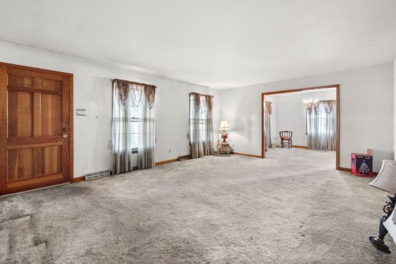 Living room looking back toward the front door, 5525 Glass Lane