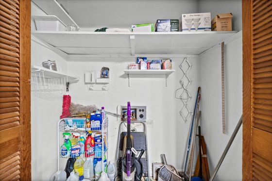 Utility closet with shelving, 5525 Glass Lane