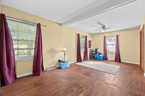 Bedroom with three windows, 5525 Glass Lane