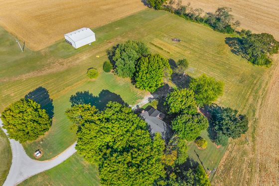 The house, the lane, and the field behind, 5525 Glass Lane